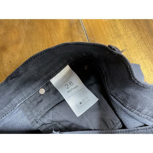 Mother Women's Stunner Zip Ankle Step Fray Not Guilty Black Jeans, Size 28 - Picture 5 of 13